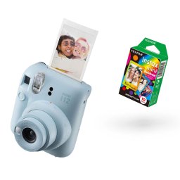 FUJIFILM INSTAX MINI 12 Instant Film Camera (PASTEL BLUE) + Rainbow Film