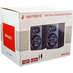 SPK-B23 Gembird Stereo zvucnici black Wood, 2.5 inch, 6W RMS (2 x 3W) USB pwr, volume control, 3,5mm