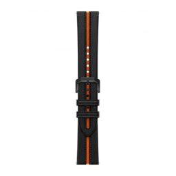 Xiaomi Mi Watch Black Orange Leather Strap