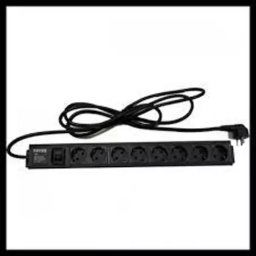 220V razvodni PDU panel 19"1U sa 8 utičnih mesta,prekidač,prenaponska zaštita,kabl 1.8m PDU-8SP-1U