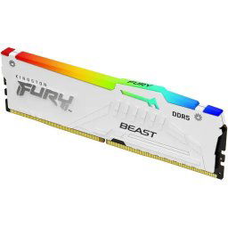 DDR5 16GB 6000MT/s [FURY BEAST RGB], Non-ECC UDIMM, CL36 1.35V, 288-Pin 1Rx8, White, Memory Kit, w/Heatsink, XMP & EXPO ( KF560C36BWE2A-16