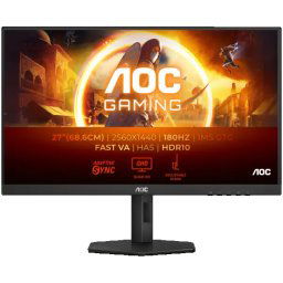 AOC Monitor LED Q27G4XN 27" QHD 2560x1440 Fast VA 180Hz Adaptive Sync HDR 10 0.5ms 5000:1 300 cdm2 2xHDMI 1xDP Full Ergonomic ( Q27G4XN )