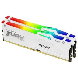DDR5 32GB (2x16GB) 6000MT/s [FURY BEAST RGB], Non-ECC UDIMM, CL36 1.35V, 288-Pin 1Rx8, White, Memory Kit, w/Heatsink, XMP & EXPO ( KF560C36