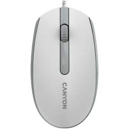Canyon Wired optical mouse with 3 buttons, DPI 1000, with 1.5M USB cable,White grey, 65*115*40mm, 0.1kg ( CNE-CMS10WG )