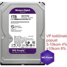 HDD 3.5 ** 1TB WD10PURZ WD Purple 24/7 5400RPM 64MB SATA3