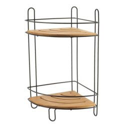 Tendance dvostruka ugaona polica 36,5x19,5x19,5 cm mdf/bambus crna ( 9118237 )