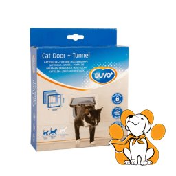 Duvo+ Cat Door With Tunnel 19x19.7cm, Vratanca Za Mačke Sa Tunelom, Bela