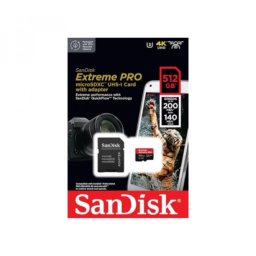 SanDisk SDXC 512GB Micro Extreme Pro 200MB/s A2 C10 V30 UHS-I US+Ad