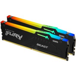 Kingston DIMM DDR5 64GB (2x32GB kit) 5600MT/s KF556C40BBAK2-64 fury beast RGB black memorija