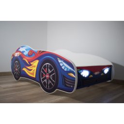 Dečiji krevet 160x80cm (trkacki auto) red blue car - LED ( 74008 )