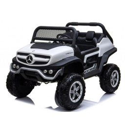 Terenski Mercedes Unimog za DVA deteta na akumulator - beli