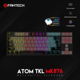 Fantech mk876 tastatura usb rgb atom tkl (blue switch) us crna