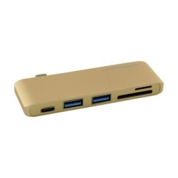 Lc power lc-hub-c-multi-2g usb type c hub 2xusb3.0 ,1x type c-charging port, 1x card reader usb ( 21048 )