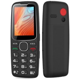 Meanit telefon mobilni, 2.4" ekran, sos dugme, crni - senior 10 plus, crni