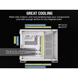 Kucište CORSAIR 6500X Mid-Tower/dve komore/kaljeno staklo/bez napajanja/bela/saten sivo aluminijum