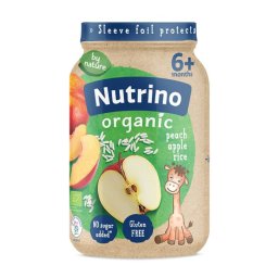 Nutrino ORGANIC pire od voća breskva, jabuka, pirinač 190g