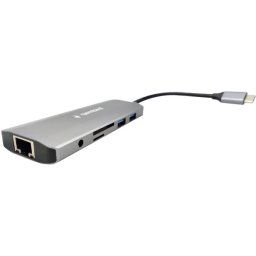 GEMBIRD A-CM-COMBO9-03 ** Gembird USB Type-C 9in1 multi-port adapter USB-C+HUB+HDMI+PD+card+RJ45 Gbit (2159)