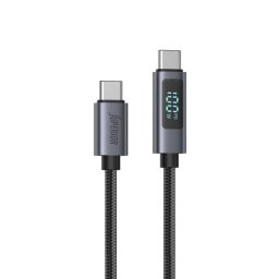 Superior Usb data kabal su-k107 pleteni 5a 100w type-c na type-c sa led ekranom 1m crni ( U2136 )