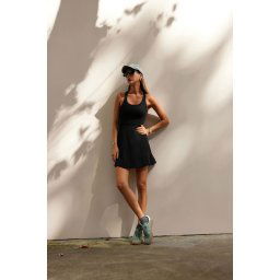 Trendyol Black Scuba/Diver 2 Layer Tennis Knitted Sports Dress with Shorts