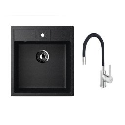 Set: Granitna sudopera Ulgran U406 + Flexy slavina sa 2 cevi + Sifon i dostava GRATIS