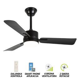 Plafonski ventilator sa svetiljkom FV3102-107 BK