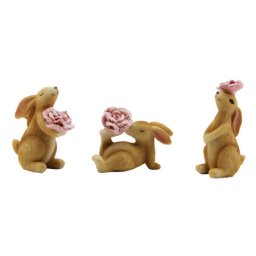 Uskršnja figura zeka sa roze ružicama 6,5 cm ( 465174 )