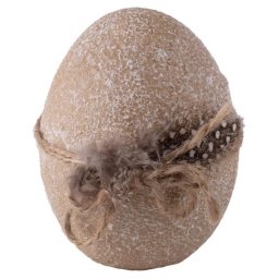 Viter uskršnje jaje natur sa perom h8,4 cm ( 046649 )