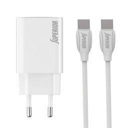 Superior su-p103 super fast pd 25w 3a type c na type c beli kucni punjac (cert) ( p1248 )