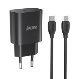 Superior co-dc24 fast pd 25w 3a type c na type c crni Kucni punjac ( P1009 )