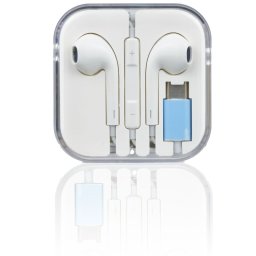 Slušalice žične s mikrofonom, VIP HFC , konektor TYPE-C, bele