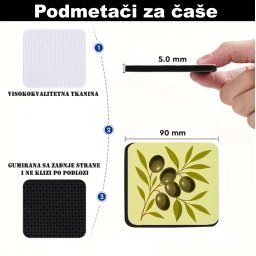 Podmetači za čaše Masline (1 kom)