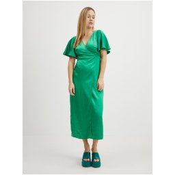 Green women's satin midi dress VILA Sateeny - Women's