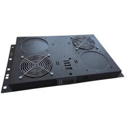 Ventilator panel 19/1U sa 2 ventilatora sa digitalnim kontrolerom Mirsan MR.FAN2DT.01 Crni