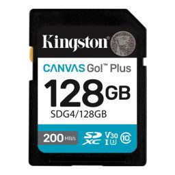 SD Card 128GB, Canvas Go! Plus, SDXC Class10 UHS-1 U3 V30, Read up to 200MB/s, Write up to 100MB/s, for 4K and FullHD video recording ( SDG