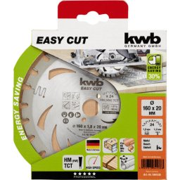KWB 49584538 Easycut rezni disk za cirkular 160x20, 24Z, HM, za drvo/metal(nonFe)/plastiku, Energy S