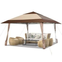 Gazebo paviljon sa mehanizmom 390x390cm Bež ( 1679 )