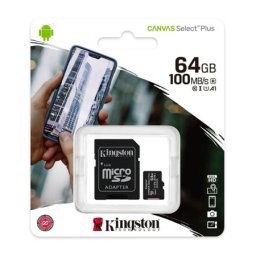 Kingston Memorijska kartica select plus micro sd 64gb class 10 uhs u1 100mb/s + sd adapter ( SD5122 )