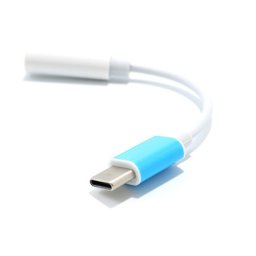 Adapter 3.5mm na type c beli digital ic - dac ( AD288 )