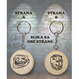 Drveni privezak za kljuceve Mem