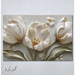 Slike na platnu 3d Beli tulipani Nina650_P
