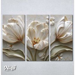 Slike na platnu 3d Beli tulipani Nina650_3