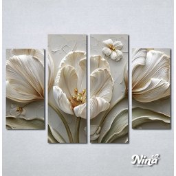 Slike na platnu 3d Beli tulipani Nina650_4
