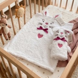 Ready Plišano ćebe - igračka za bebe - Beli Zeka