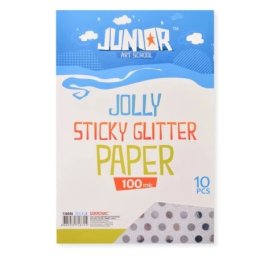 Junior jolly sticky glitter paper papir samolepljiv a4 10k - odaberite nijansu srebrna tačkice ( 136046 )