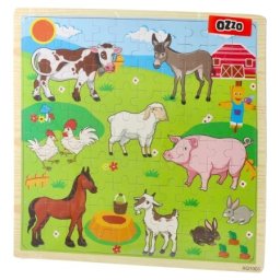 Ozzo little world igračka drvene puzle farma 100 delova ( 888078 )