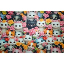 Mebl štof sa printom mačaka col.02