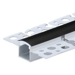 ALUPROFIL ZA LED TRAKE 2M GIPS UGRADNI SAVITLJIVI CRNI DIFUZOR 15112 OPTONICA