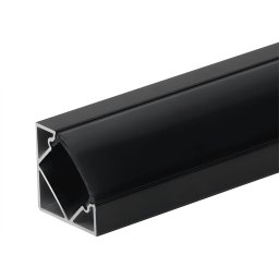 ALUPROFIL ZA LED TRAKE 2M NAD UGAONI CRNI SA CRNIM DIFUZOROM 5101 OPTONICA