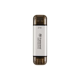 Transcend 2TB, portable SSD, ESD310, USB Type-A/USB Type-C, silver ( TS2TESD310S )