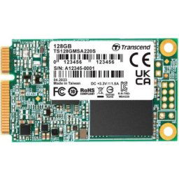 Transcend mSATA 128GB SSD, SATA III, 3D NAND, 220S Series ( TS128GMSA220S )